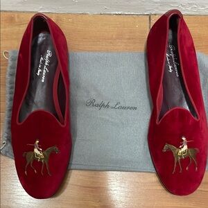 Ralph Lauren polo Red Velvet Loafers bear p-wing snowbeach